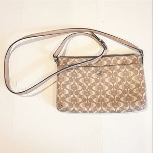 Coach Logo Tan Crossbody Bag
